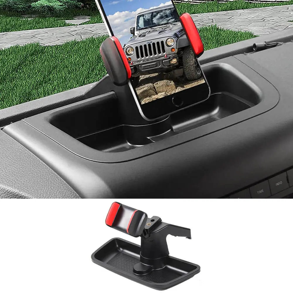 For 2011-2018 Jeep Wrangler JK JKU Dashboard Phone Holder Mount Dash Tray Storage Organizer