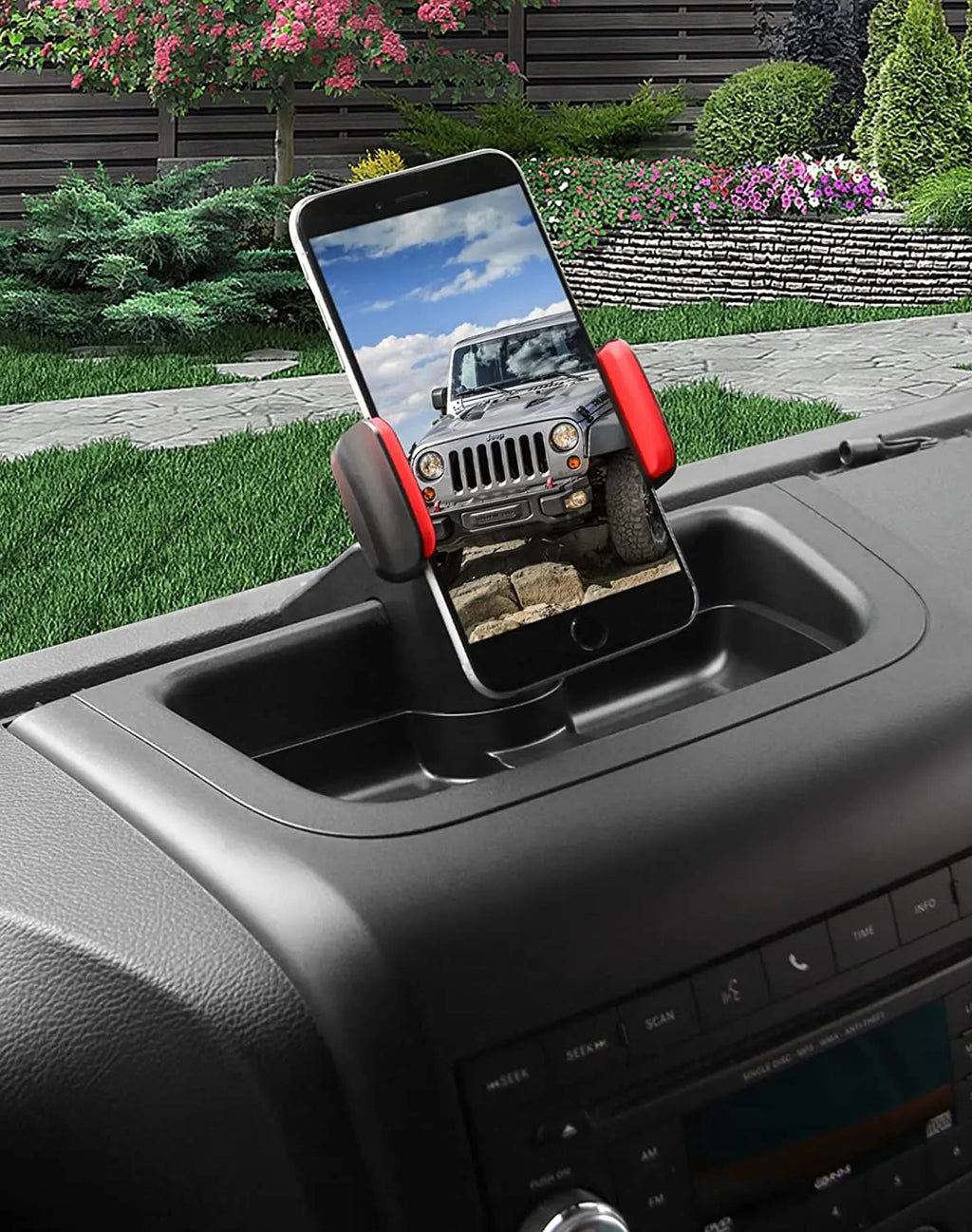 For 2011-2018 Jeep Wrangler JK JKU Dashboard Phone Holder Mount Dash Tray Storage Organizer
