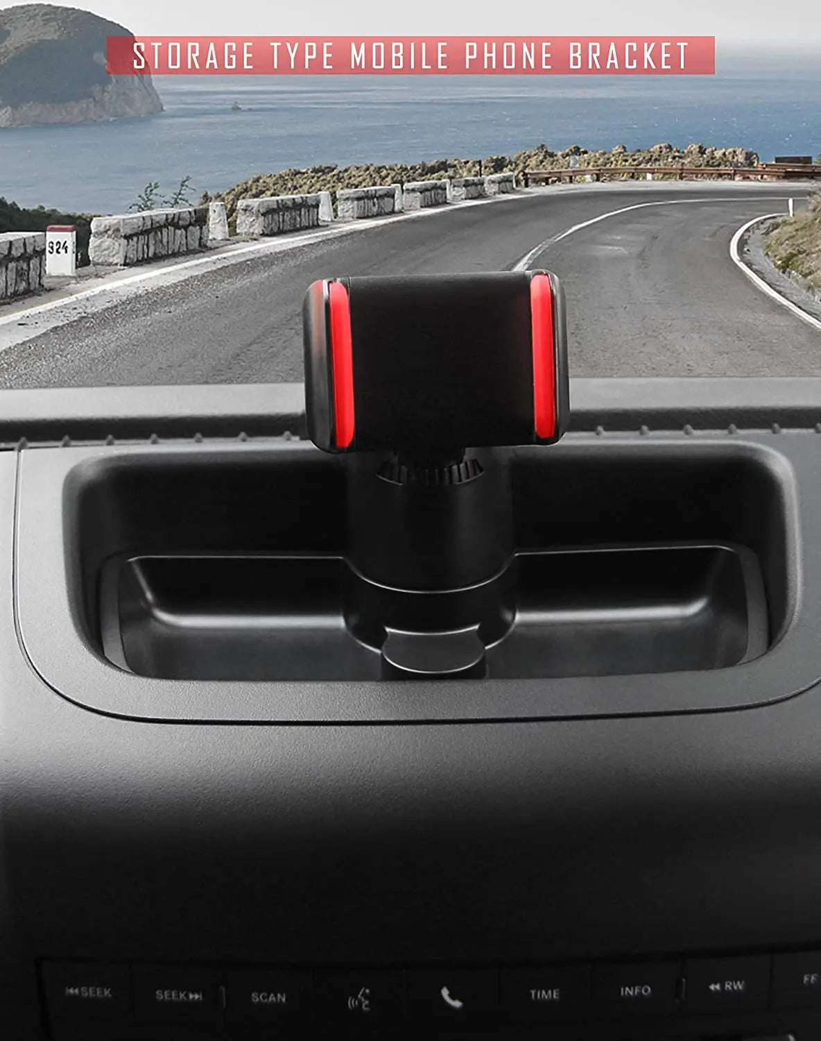 For 2011-2018 Jeep Wrangler JK JKU Dashboard Phone Holder Mount Dash Tray Storage Organizer