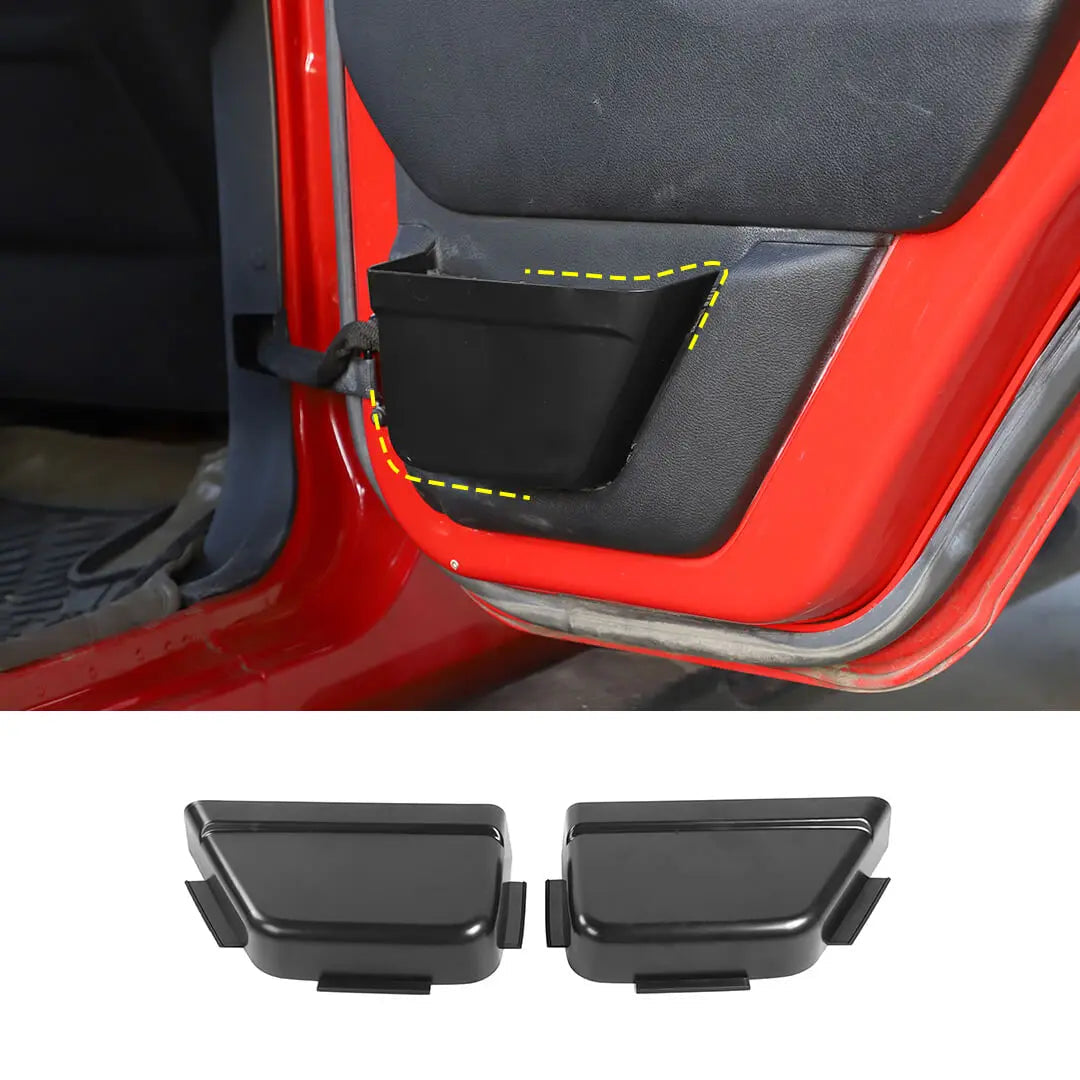 For 2011-2018 Jeep Wrangler JK JKU Door Pockets Map Storage Box, Door Side Insert Cup Holder Organizer, Door Net Replacement