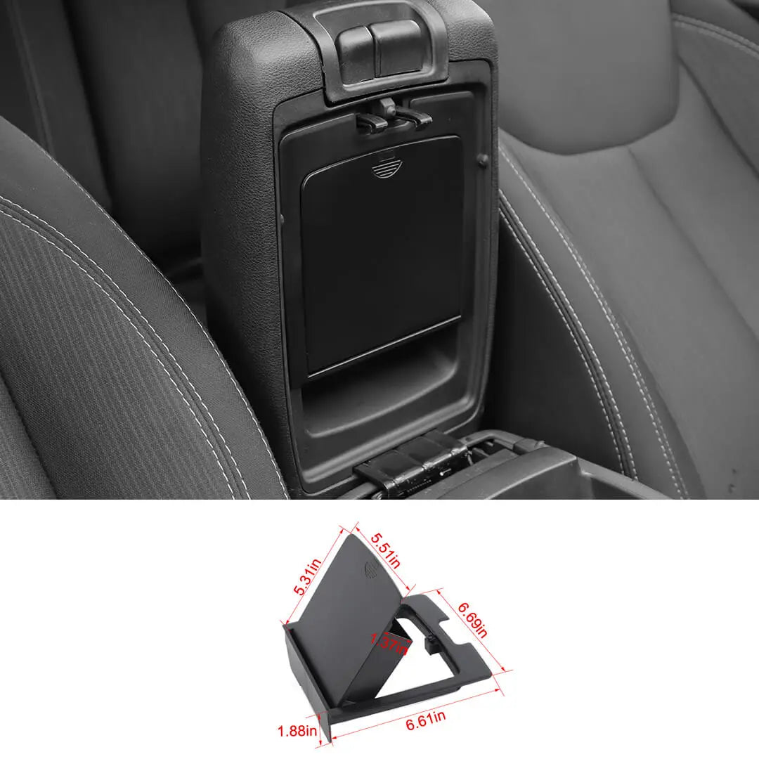 For 2011-2018 Jeep Wrangler JK JKU Front Center Console Armrest Hidden Storage Box