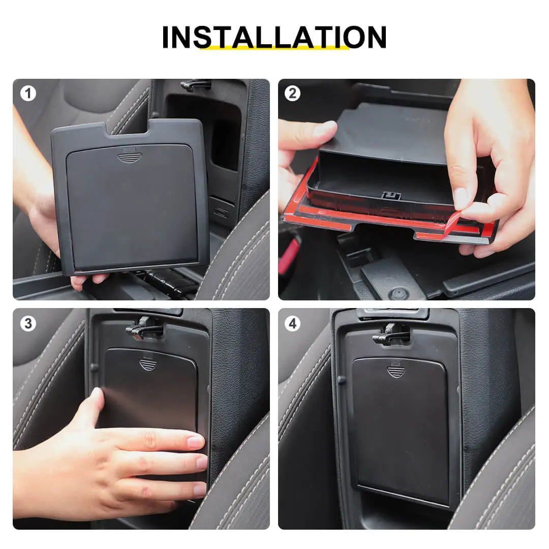 For 2011-2018 Jeep Wrangler JK JKU Front Center Console Armrest Hidden Storage Box
