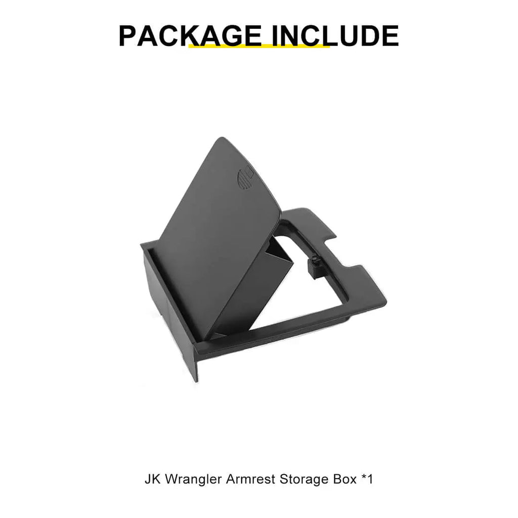 For 2011-2018 Jeep Wrangler JK JKU Front Center Console Armrest Hidden Storage Box