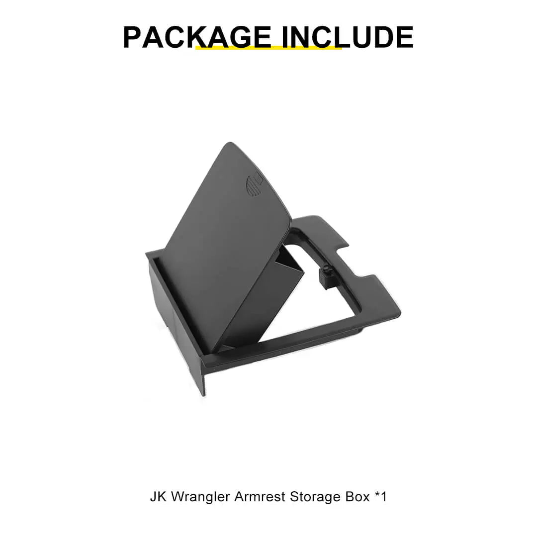 For 2011-2018 Jeep Wrangler JK JKU Front Center Console Armrest Hidden Storage Box