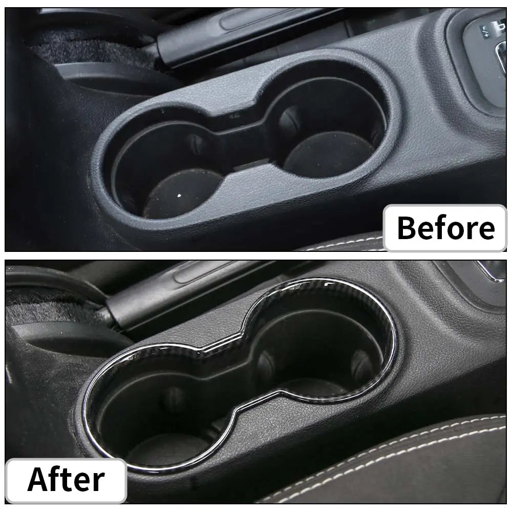 For 2011-2018 Jeep Wrangler JK JKU Front Water Cup Holder Trim Cover ABS Interior Decor
