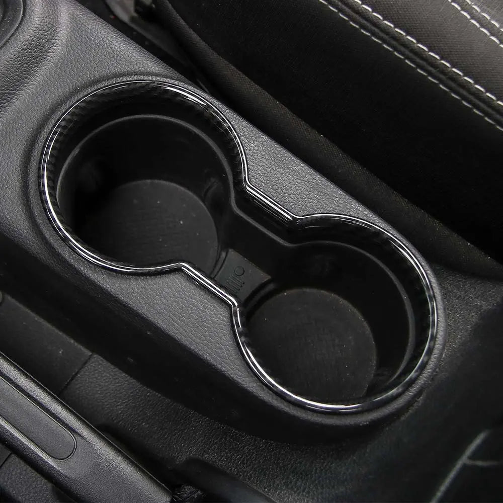 For 2011-2018 Jeep Wrangler JK JKU Front Water Cup Holder Trim Cover ABS Interior Decor