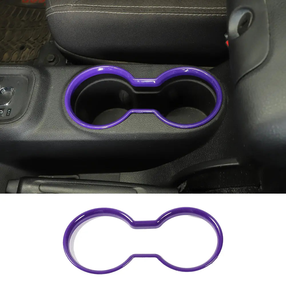 For 2011-2018 Jeep Wrangler JK JKU Front Water Cup Holder Trim Cover ABS Interior Decor