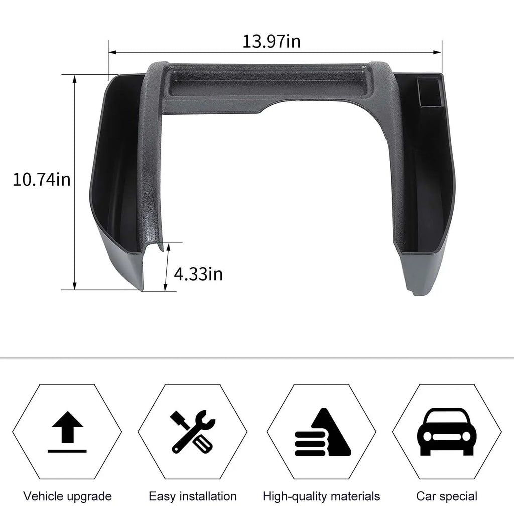 For 2011-2018 Jeep Wrangler JK JKU Gear Shift Center Console Storage Box Side Tray Organizer, Reserved USB Charger Extender Slot
