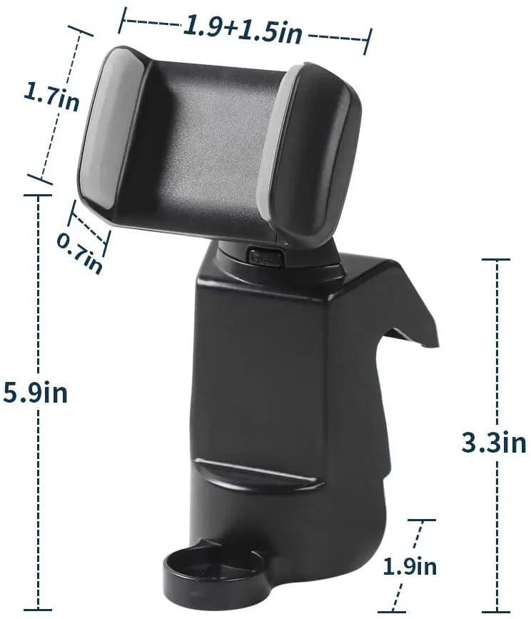 For 2011-2018 Jeep Wrangler JK JKU Phone Holder Mount, Matt Black (Upgraded Version)
