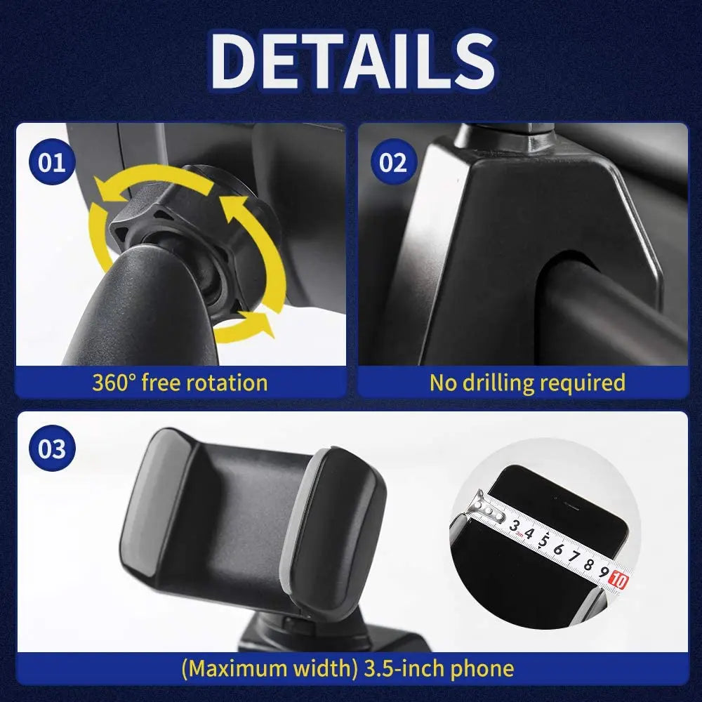 For 2011-2018 Jeep Wrangler JK JKU Phone Holder Mount, Matt Black (Upgraded Version)