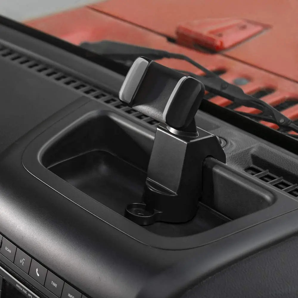 For 2011-2018 Jeep Wrangler JK JKU Phone Holder Mount, Matt Black (Upgraded Version)