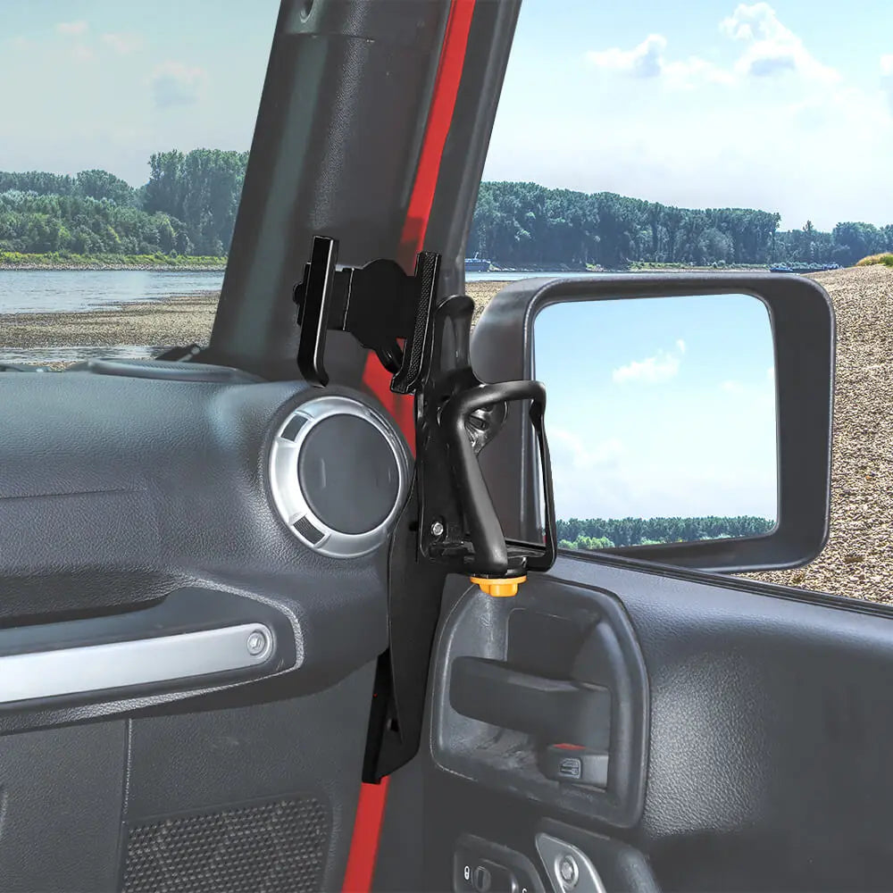 For 2011-2018 Jeep Wrangler JK JKU Two Side Front Door Water Cup Phone Holder Stand