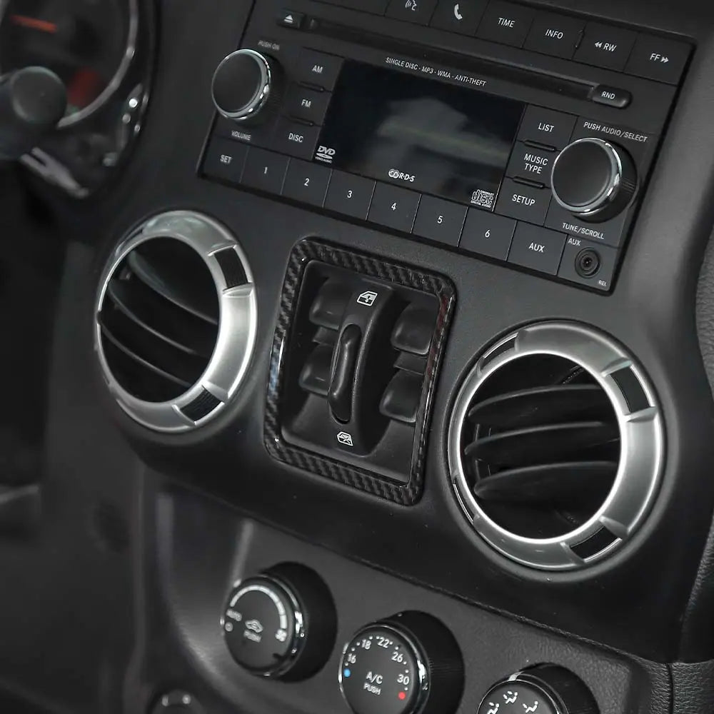 For 2011-2018 Jeep Wrangler JK JKU Window Control Switch Button Panel Frame Cover Trim