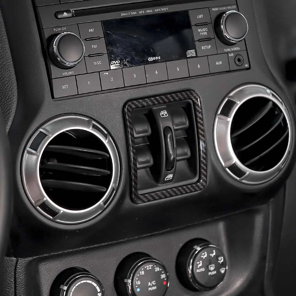 For 2011-2018 Jeep Wrangler JK JKU Window Control Switch Button Panel Frame Cover Trim