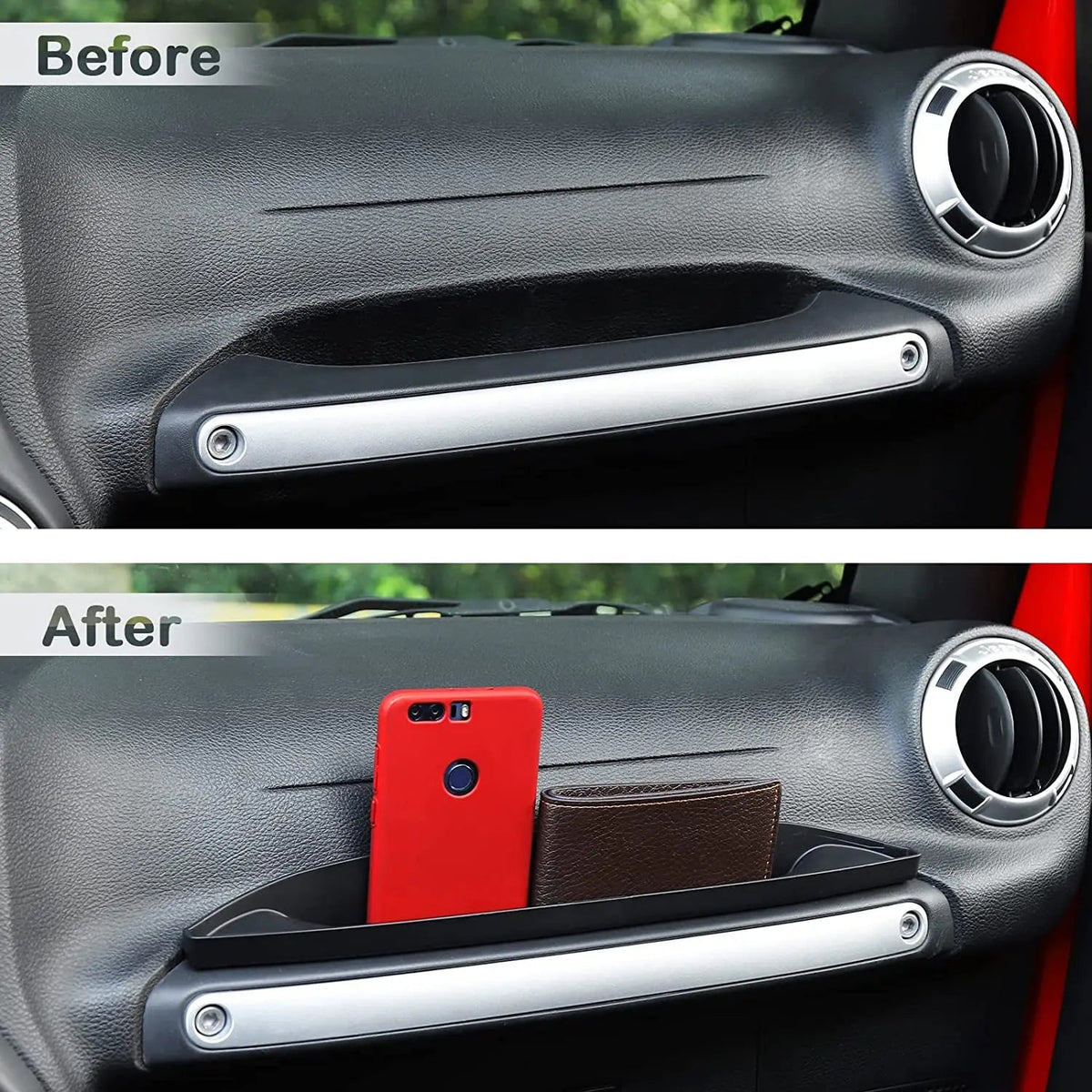 For 2011-2018 Jeep Wrangler JK Passenger Co-Pilot Grab Bar Storage Box Handle Tray Organizer