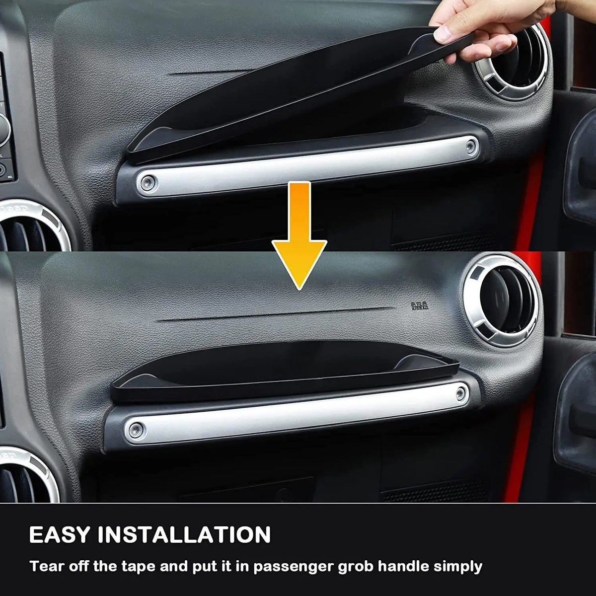 For 2011-2018 Jeep Wrangler JK Passenger Co-Pilot Grab Bar Storage Box Handle Tray Organizer