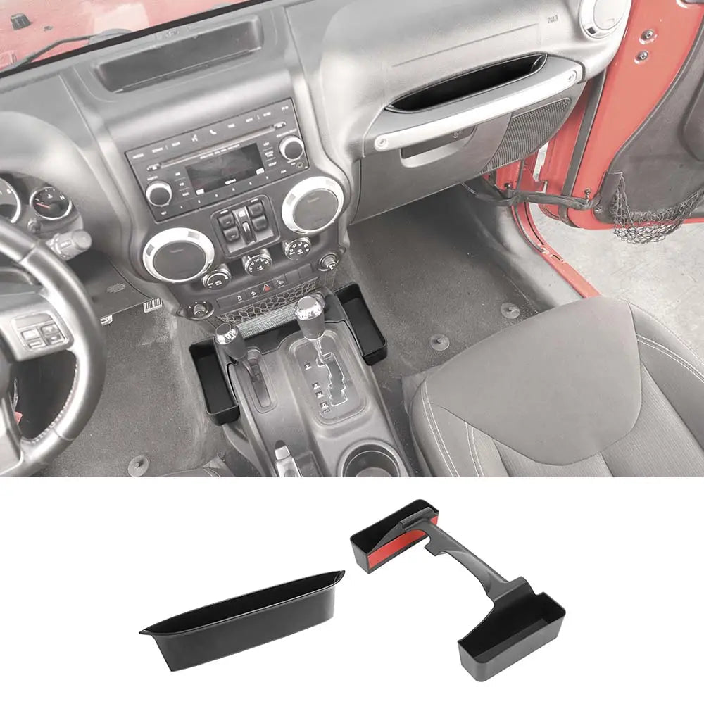 For 2011-2018 Jeep Wrangler JK Passenger Side Grab Handle Insert & Gear Shift Center Console Storage Box