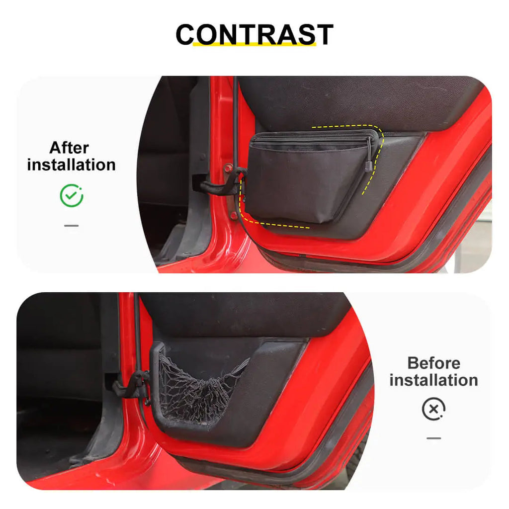 For 2011-2018 Jeep Wrangler JK Rear Door Storage Bag Organizer（2 pcs）