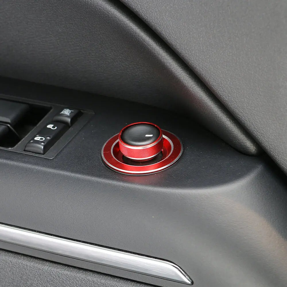For 2011-2018 Jeep Wrangler JK Side Mirror Adjust Cigarette Lighter Button Knob Trim Ring