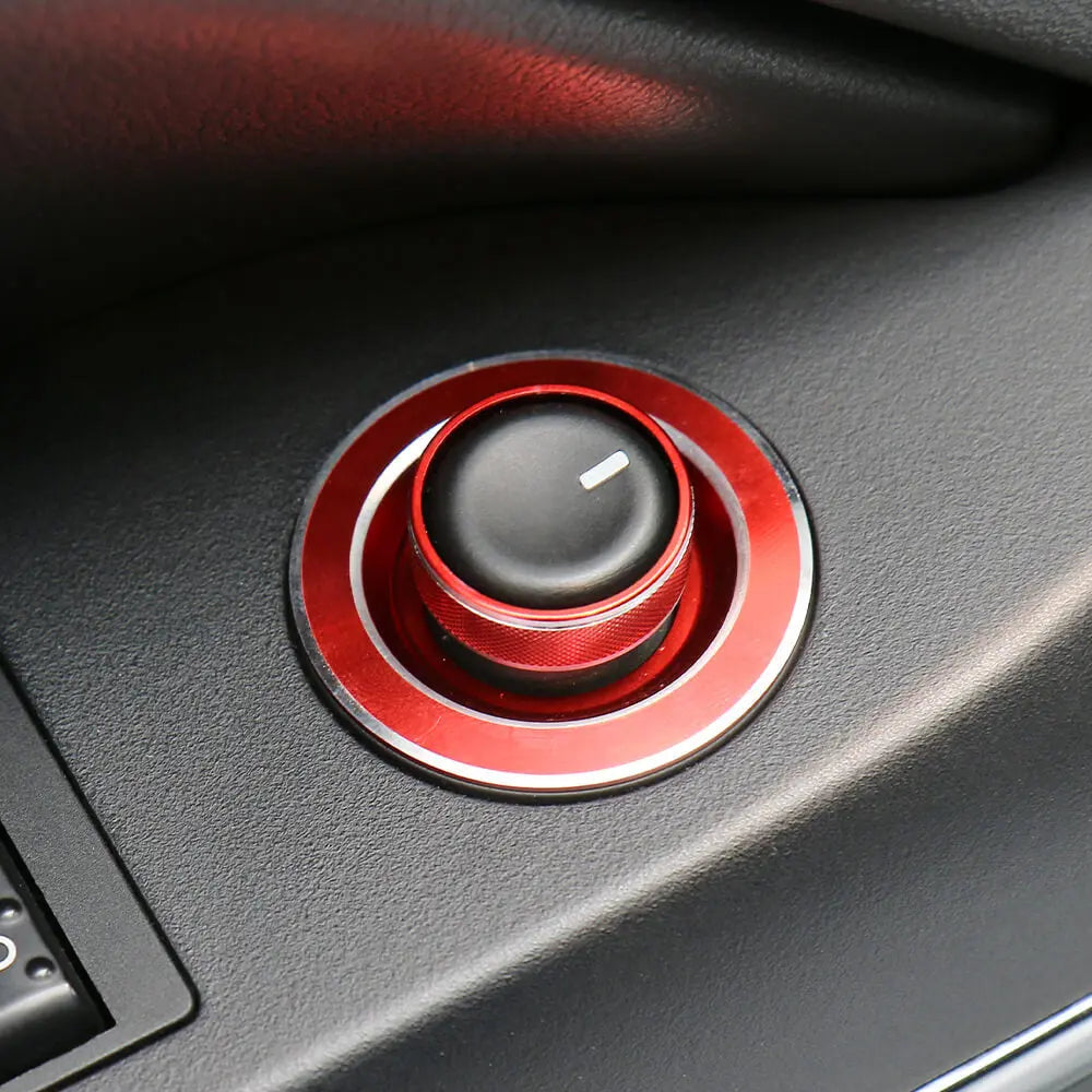 For 2011-2018 Jeep Wrangler JK Side Mirror Adjust Cigarette Lighter Button Knob Trim Ring
