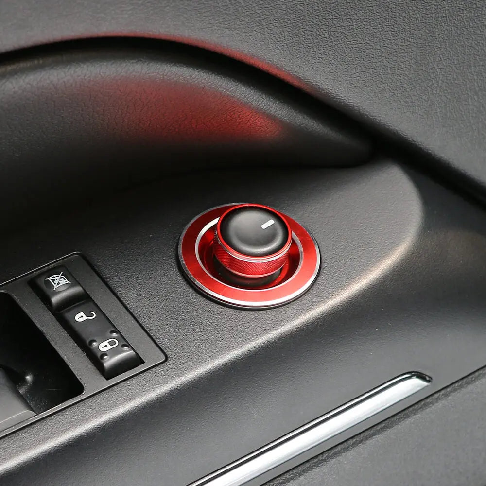 For 2011-2018 Jeep Wrangler JK Side Mirror Adjust Cigarette Lighter Button Knob Trim Ring