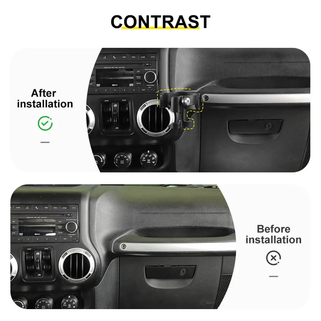 For 2011-2018 Jeep Wrangler JK Water Cup Bottle Mobile Phone Bracket Holder