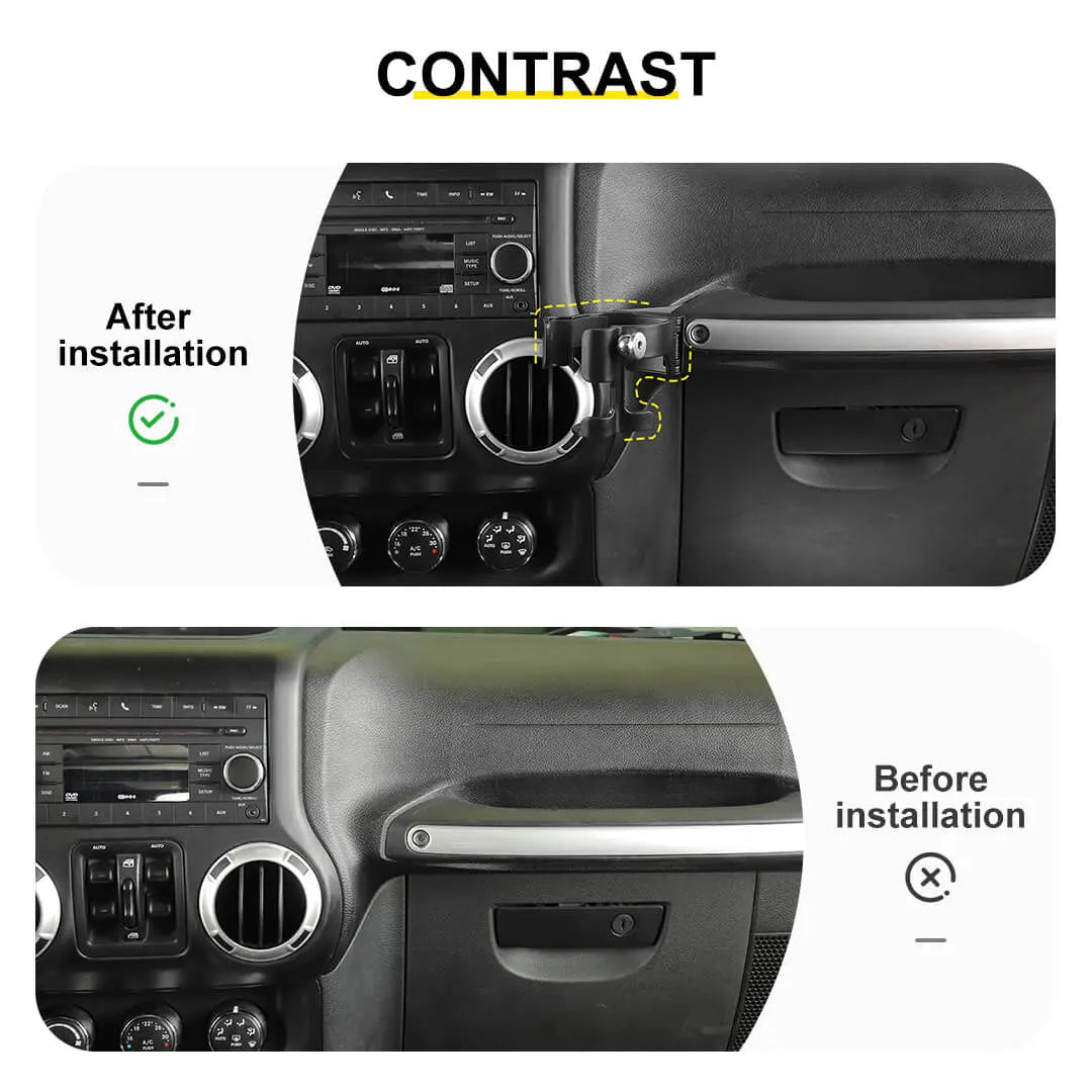 For 2011-2018 Jeep Wrangler JK Water Cup Bottle Mobile Phone Bracket Holder
