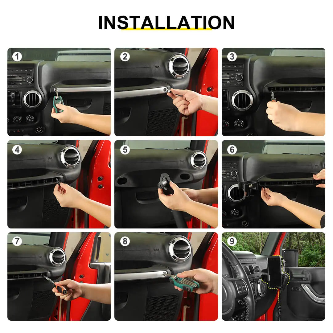 For 2011-2018 Jeep Wrangler JK Water Cup Bottle Mobile Phone Bracket Holder