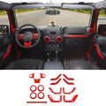 For 2011-2018 Jeep Wrangler JKU 4-Door Interior Car Door Center Console Trim Cover Kit (16 pcs)