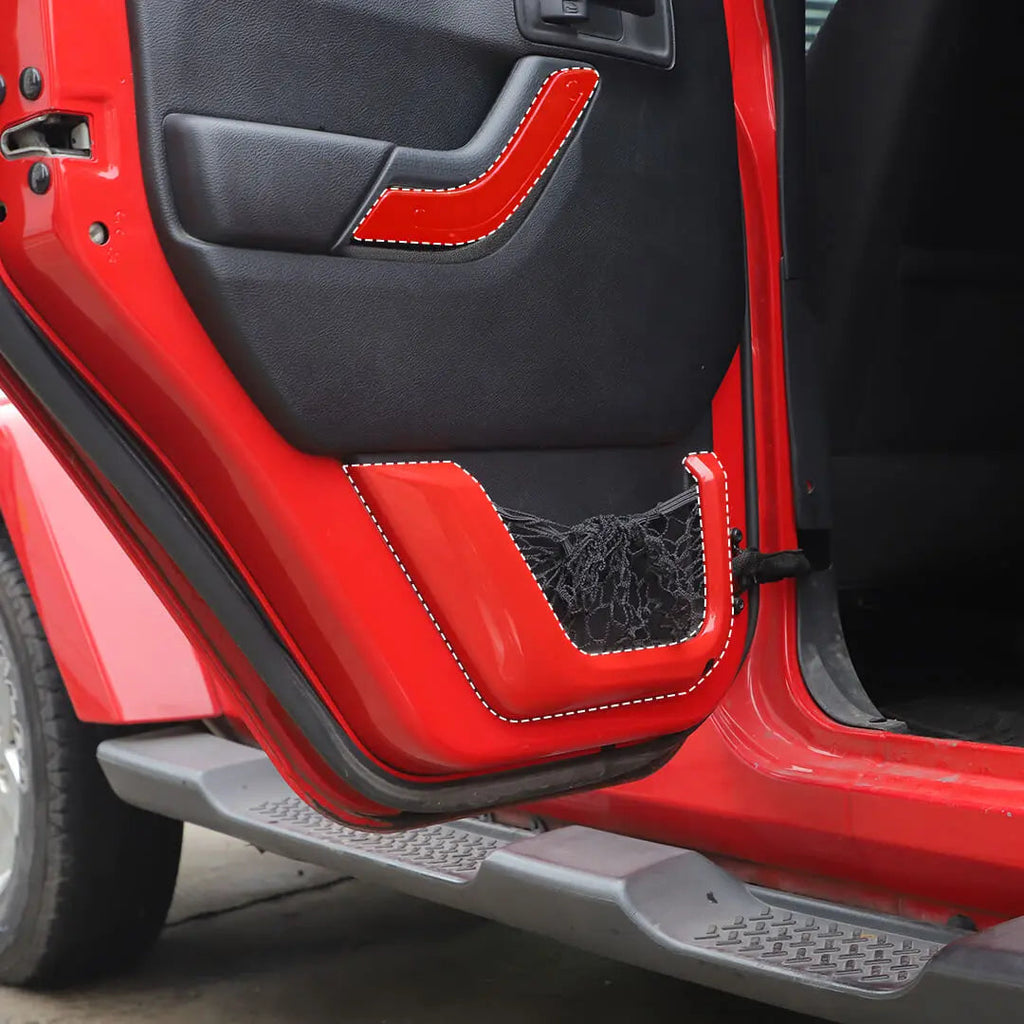 For 2011-2018 Jeep Wrangler JKU 4-Door Interior Car Door Center Console Trim Cover Kit (16 pcs)