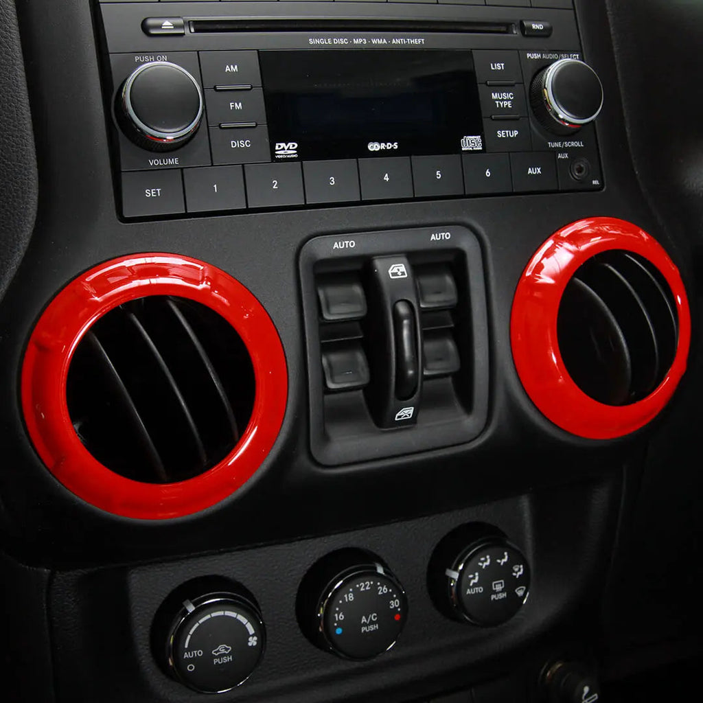 For 2011-2018 Jeep Wrangler JKU 4-Door Interior Car Door Center Console Trim Cover Kit (16 pcs)