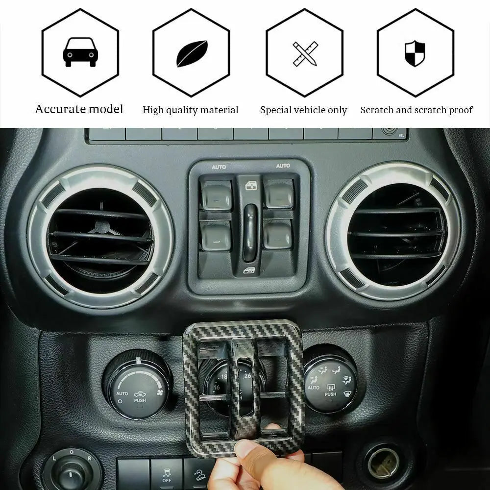 For 2011-2018 Jeep Wrangler JKU 4-Door Window Lift Switch Button Panel Cover Trim