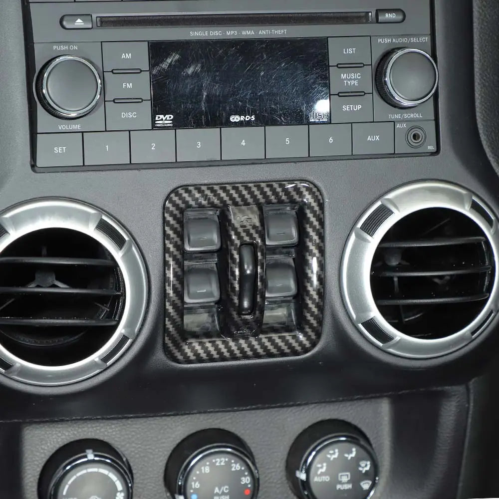 For 2011-2018 Jeep Wrangler JKU 4-Door Window Lift Switch Button Panel Cover Trim