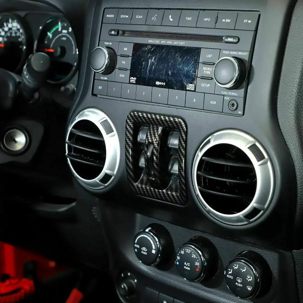 For 2011-2018 Jeep Wrangler JKU 4-Door Window Lift Switch Button Panel Cover Trim