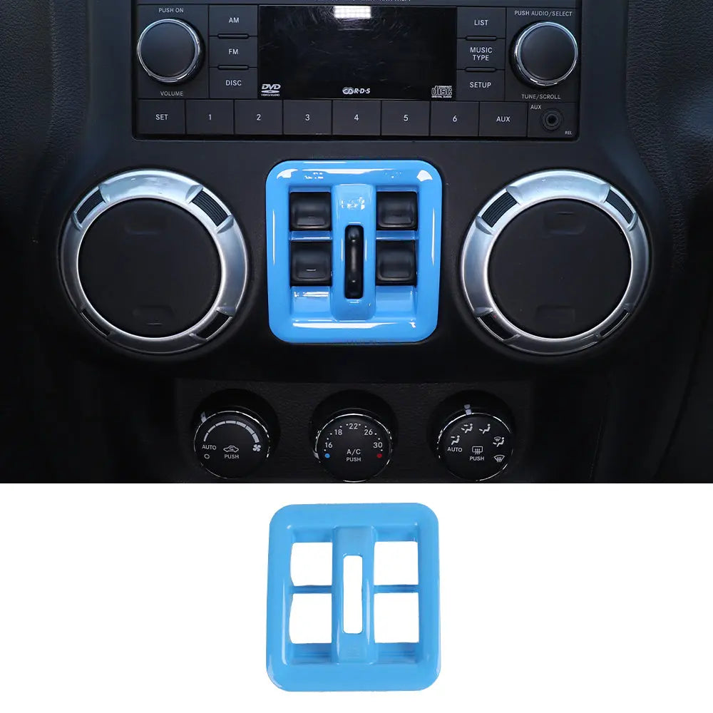 For 2011-2018 Jeep Wrangler JKU 4-Door Window Lift Switch Button Panel Cover Trim