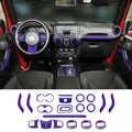 For 2011-2018 Jeep Wrangler JKU 4Door 21PCS Interior Decoration Trim Kit Full Set Cover