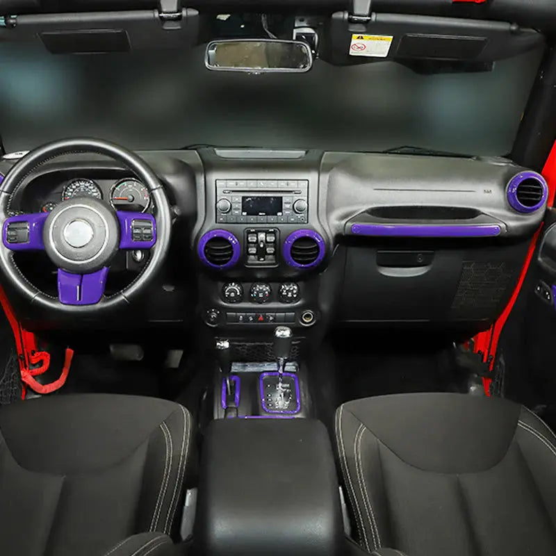 For 2011-2018 Jeep Wrangler JKU 4Door 21PCS Interior Decoration Trim Kit Full Set Cover
