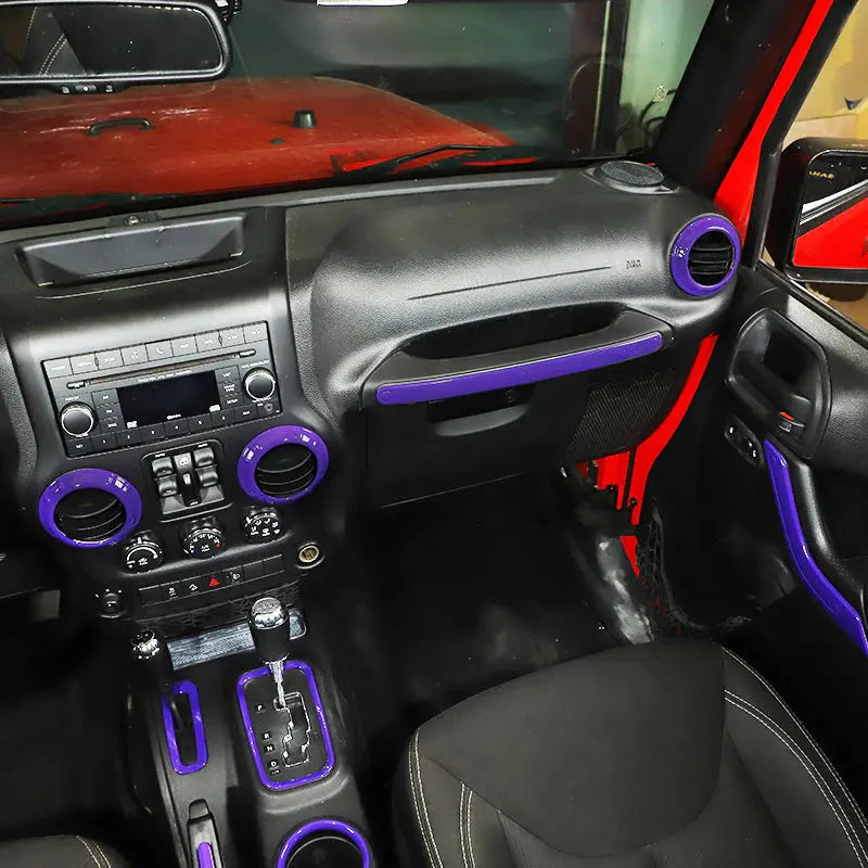 For 2011-2018 Jeep Wrangler JKU 4Door 21PCS Interior Decoration Trim Kit Full Set Cover