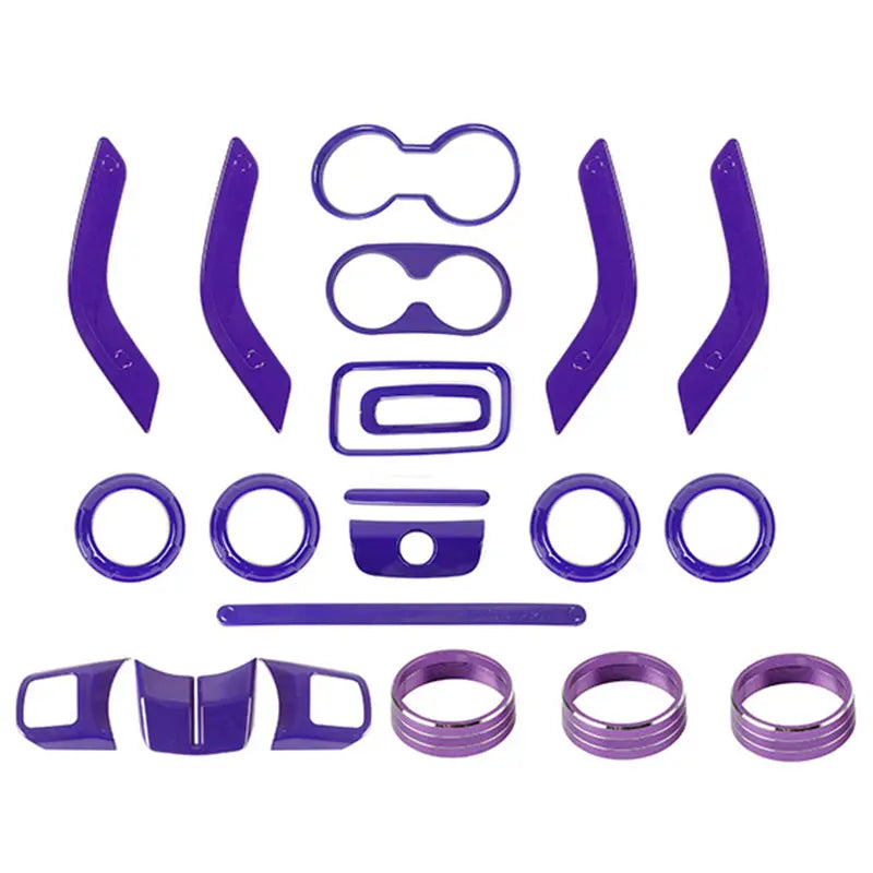 For 2011-2018 Jeep Wrangler JKU 4Door 21PCS Interior Decoration Trim Kit Full Set Cover