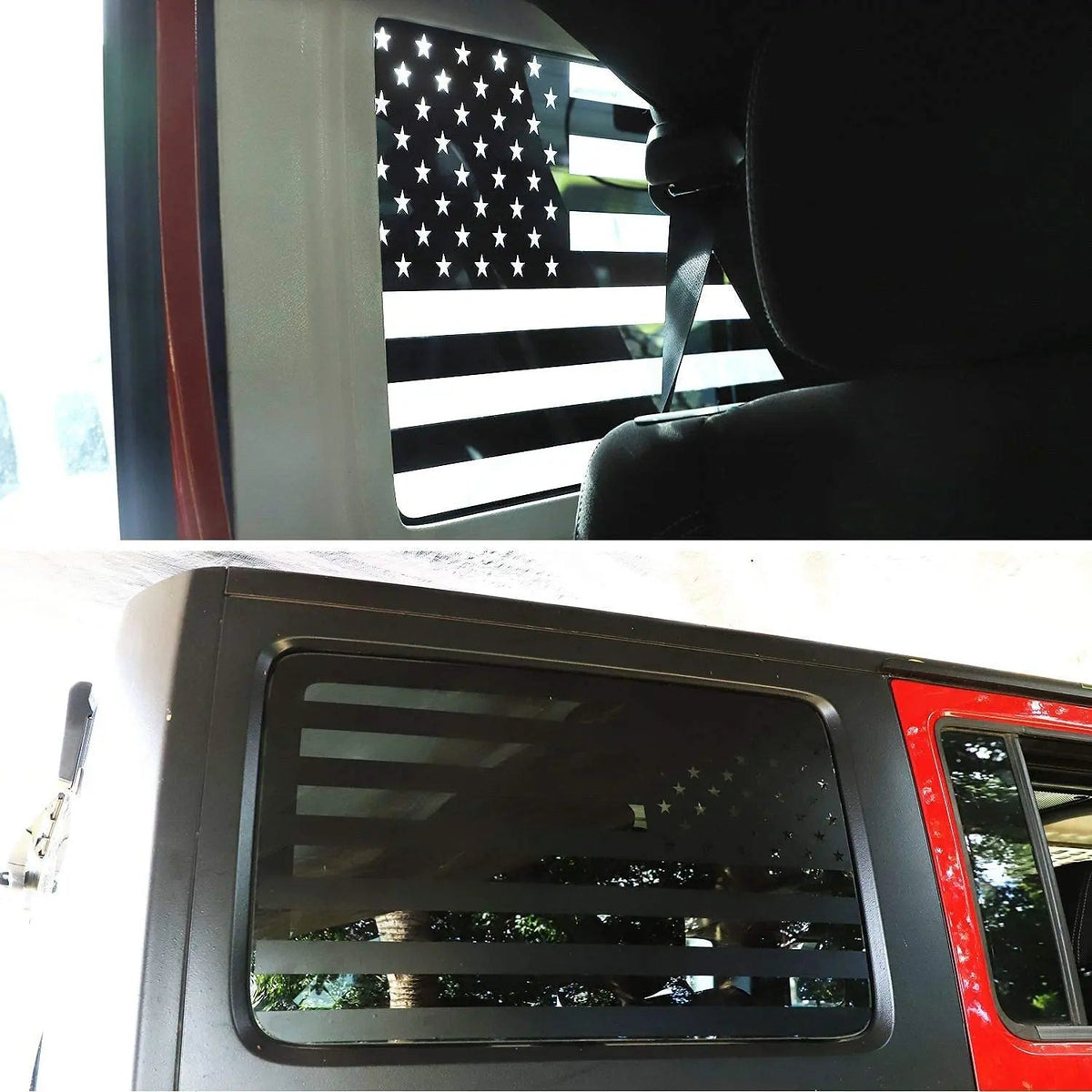 For 2011-2018 Jeep Wrangler JKU Rear Window Sticker Decal , American Flag