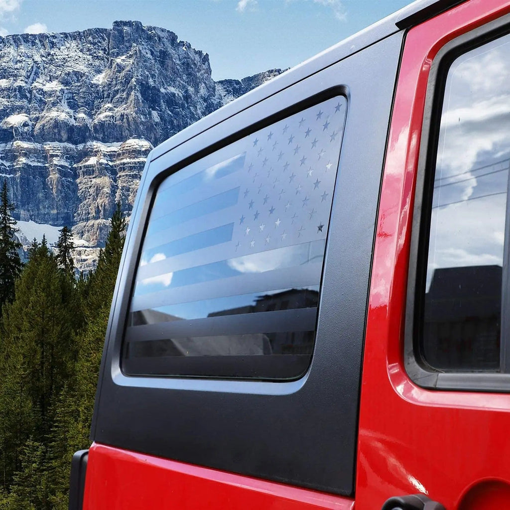 For 2011-2018 Jeep Wrangler JKU Rear Window Sticker Decal , American Flag