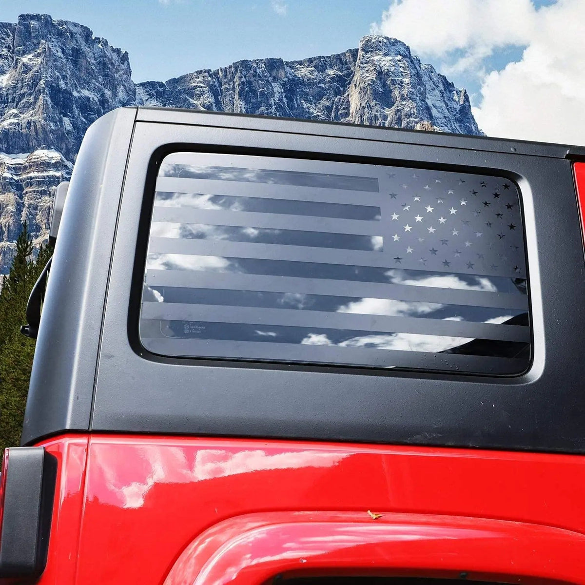 For 2011-2018 Jeep Wrangler JKU Rear Window Sticker Decal , American Flag