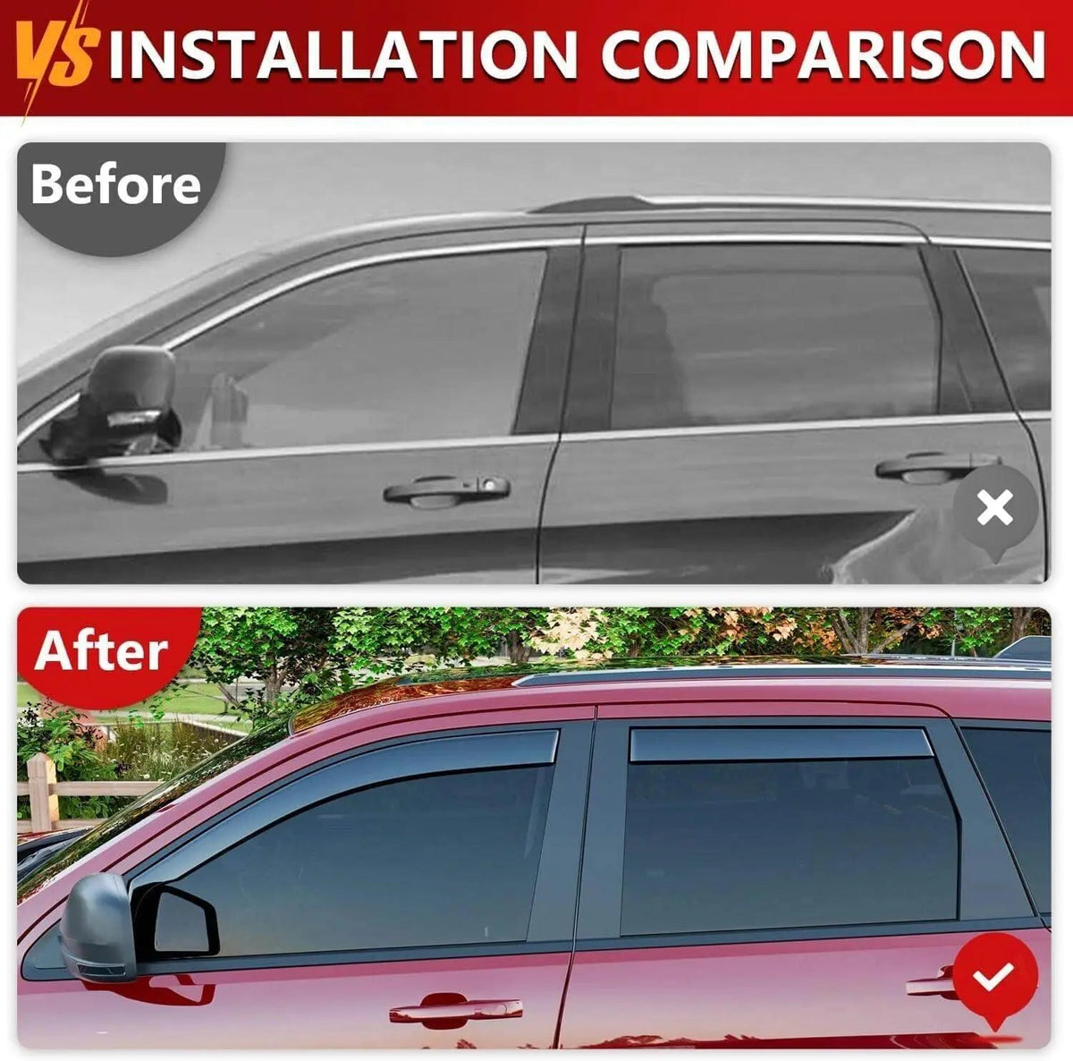 For 2011-2020 Jeep Grand Cherokee Side Window Visor Deflector Visor (4 pcs)