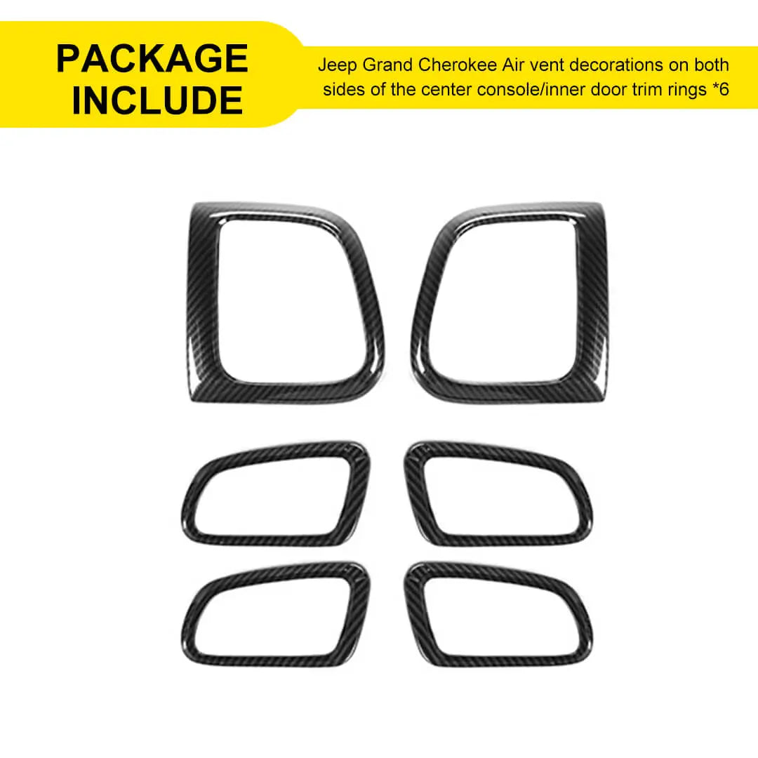 For 2011-2020 Jeep Grand Cherokee WK2 Air Conditioner Vent Outlet Door Handle Cover Trim Kit (6 pcs)