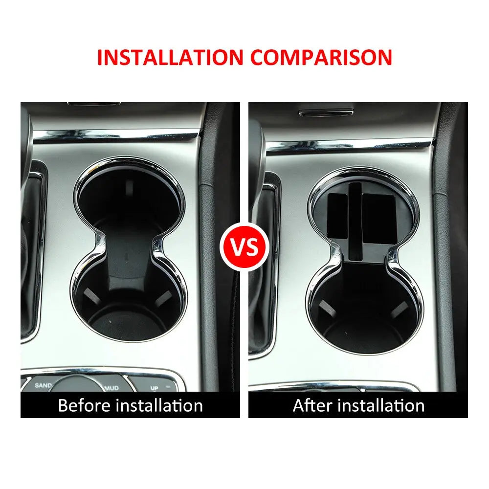 For 2011-2020 Jeep Grand Cherokee WK2 Central Phone Bracket Gear Cup Holder Storage Box (3 pcs)