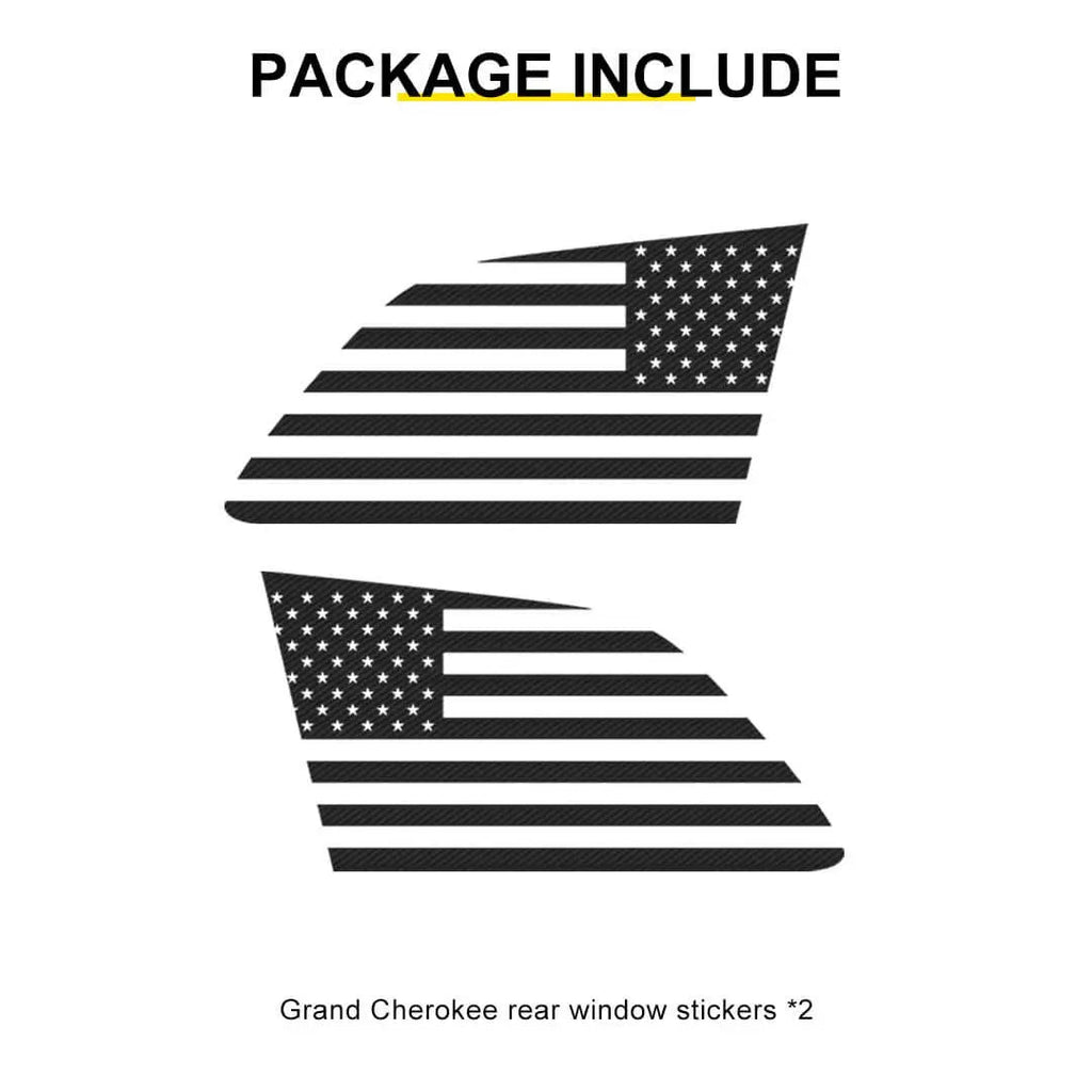 For 2011-2020 Jeep Grand Cherokee WK2 Exterior Rear Window Glass Stickers Trim Decal Cover (2 pcs)