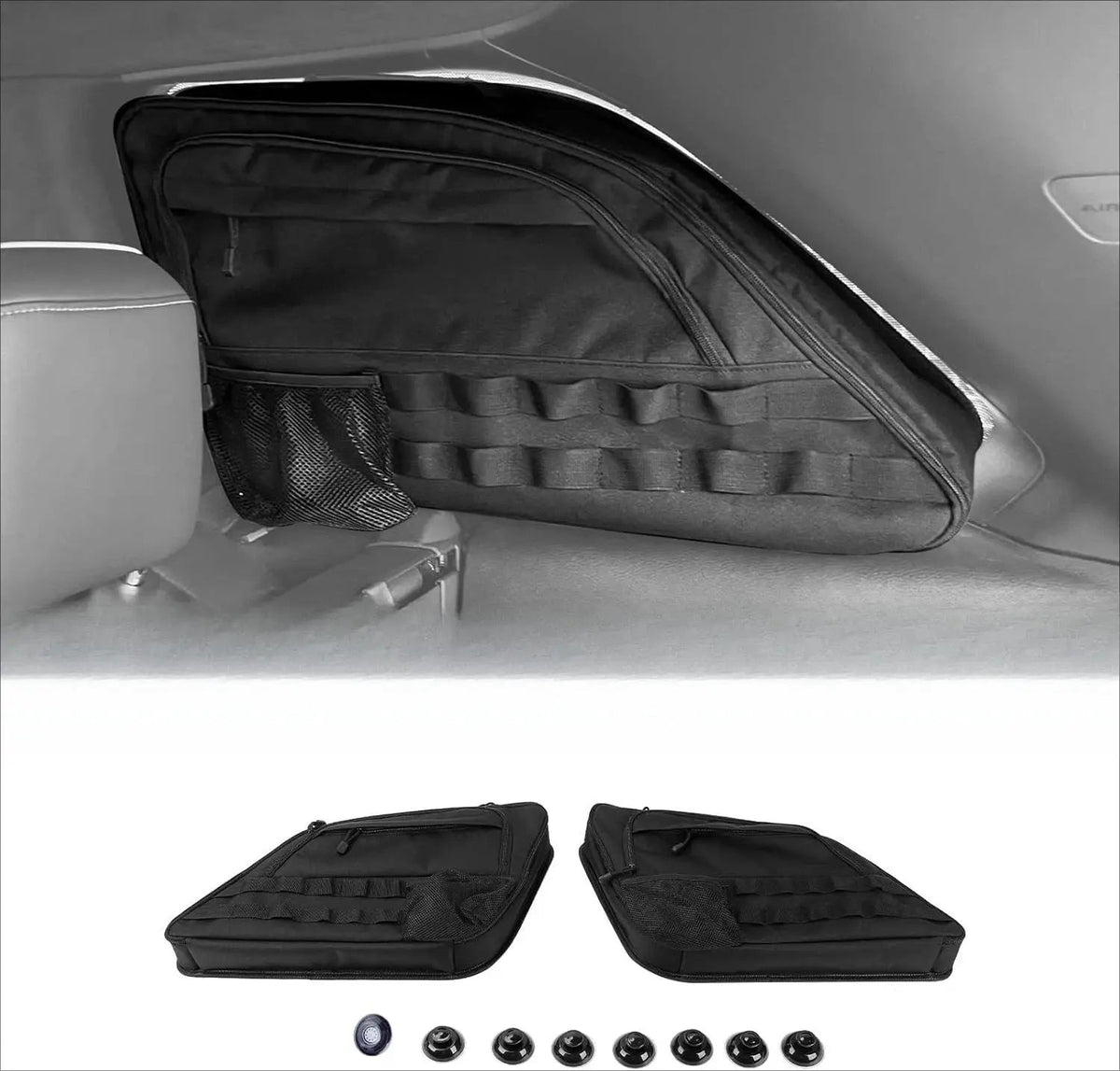 For 2011-2020 Jeep Grand Cherokee WK2 Rear Trunk Side Window Storage Bag Pack Accessories (2 pcs)