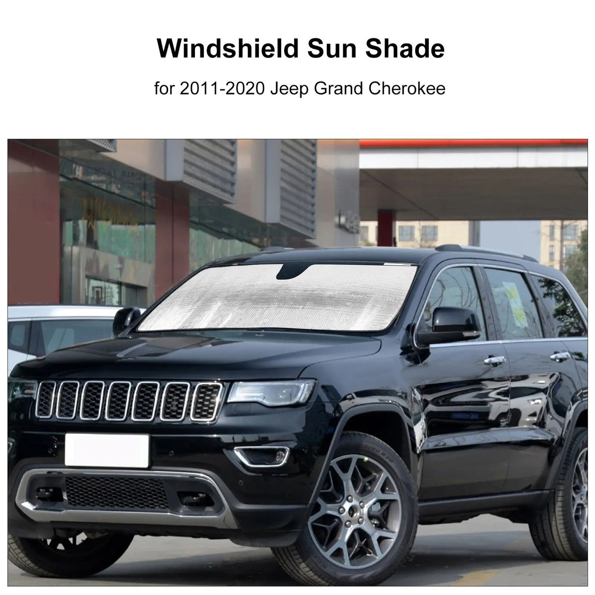 For 2011-2021 Jeep Grand Cherokee WK2 Windshield Sun Shade Foldable Sun Visor Aluminum Foil Sunshade