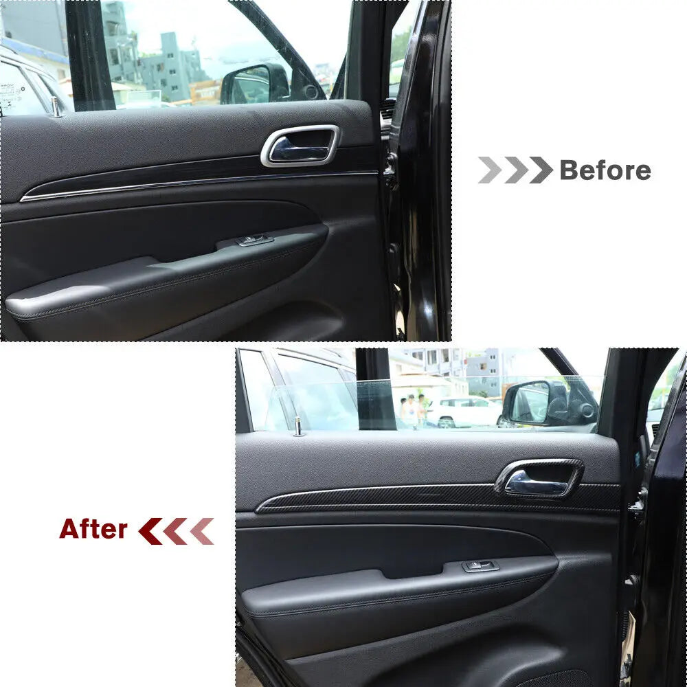 For 2011-2021 Jeep Grand Cherokee WK2 4X Inner Door Handle Trim Decor Cover Kit