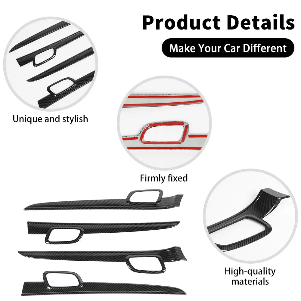 For 2011-2021 Jeep Grand Cherokee WK2 4X Inner Door Handle Trim Decor Cover Kit